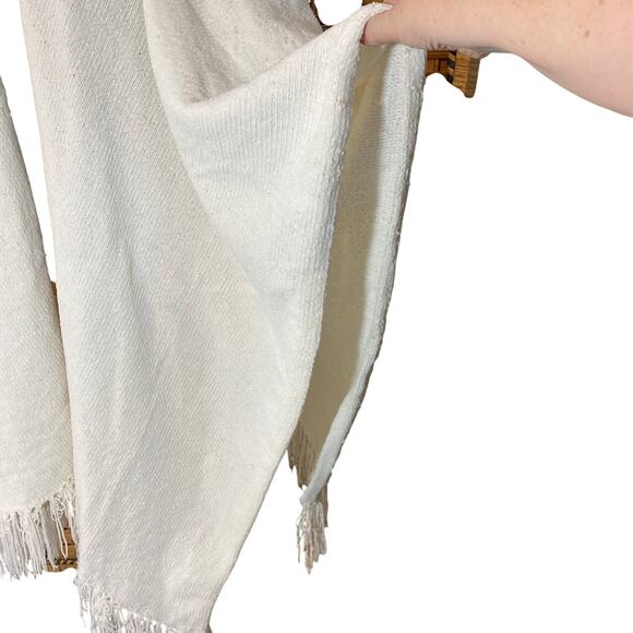 Vintage Sideeffects White Fringe Kimono Shawl Wrap Boho Acrylic Hong Kong - Picture 3 of 8
